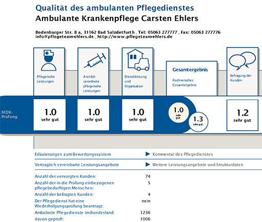 AOK Pflegedienstnavigator Ausschnitt